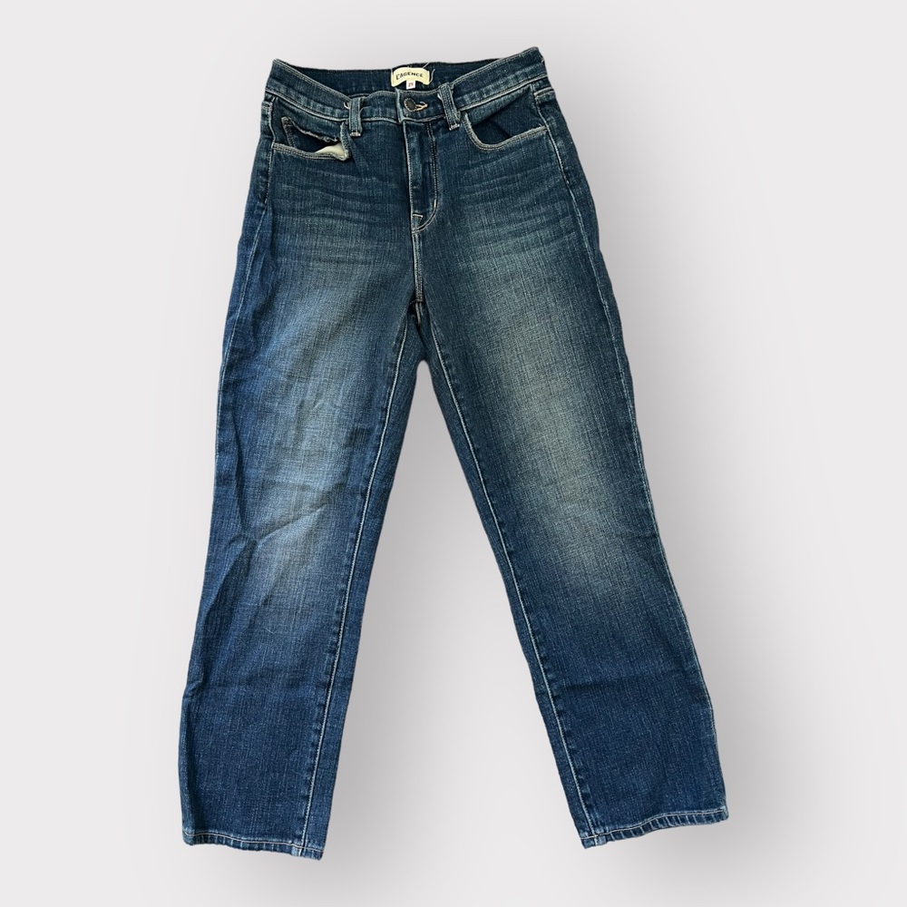 NWT L’AGENCE Straight Leg Boyfriend Jeans Size 25 Blue Faded Wash